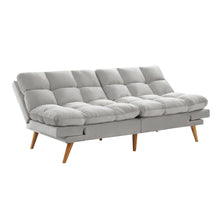 Load image into Gallery viewer, Versatile 3 Seater Velvet Sofa Light Grey Futon Bed
