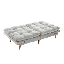 Load image into Gallery viewer, Versatile 3 Seater Velvet Sofa Light Grey Futon Bed
