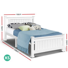 Load image into Gallery viewer, King Single Wooden Bed Frame - White
