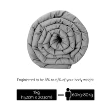 Load image into Gallery viewer, 7KG Microfibre Gravity Relaxing Calming Adult Light Grey Weighted Blanket
