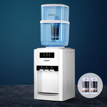 Load image into Gallery viewer, 22L Bench Top Water Cooler Dispenser Purifier Hot Cold Three Tap with 2 Replacement Filters
