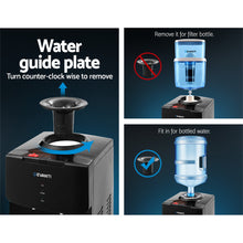 Load image into Gallery viewer, Water Cooler Dispenser Mains Bottle Stand Hot Cold Tap Office Black
