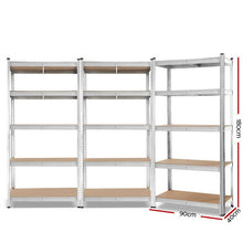 Load image into Gallery viewer, Strong and Durable Warehouse Shelving Rack x 3 - Silver 90 x 40 x 180cm
