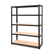 Load image into Gallery viewer, Durable Steel Warehouse Shelving Rack - Black 120cm x 40cm x 180cm
