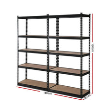 Load image into Gallery viewer, Strong and Durable Warehouse Shelving Rack x 2 - Matte Black 70 x 30 x 150cm
