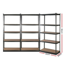 Load image into Gallery viewer, Strong and Durable Warehouse Shelving Rack x 3- Grey 90cm x 40cm x 180cm
