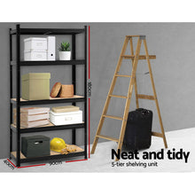 Load image into Gallery viewer, Durable Warehouse Shelving Rack - Black 90 x 40 x 180cm
