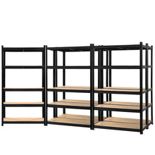 Load image into Gallery viewer, Strong and Durable Warehouse Shelving Rack x 5 - Black 90cm x 40cm x 180cm
