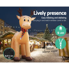 Load image into Gallery viewer, Jingle Jollys 5M Christmas Inflatable Reindeer Outdoor Xmas Decorations Lights
