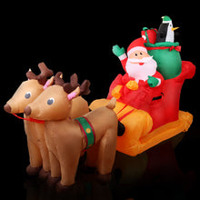 Load image into Gallery viewer, 2.2M Christmas Inflatable Santa Sleigh Ride Reindeer Deer Decor
