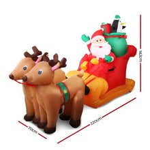 Load image into Gallery viewer, 2.2M Christmas Inflatable Santa Sleigh Ride Reindeer Deer Decor
