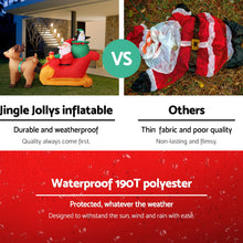 Load image into Gallery viewer, 2.2M Christmas Inflatable Santa Sleigh Ride Reindeer Deer Decor
