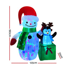 Load image into Gallery viewer, Jingle Jollys Inflatable Christmas 1.8M Snowman LED Lights Outdoor Decorations
