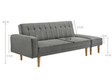 Load image into Gallery viewer, luxury 3 Seater Fabric Sofa Bed with Ottoman - Light Grey
