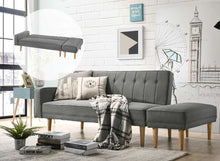 Load image into Gallery viewer, luxury 3 Seater Fabric Sofa Bed with Ottoman - Light Grey
