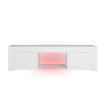 Load image into Gallery viewer, 130cm Wooden RGB LED Lights TV Cabinet Entertainment Unit
