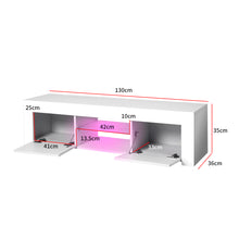 Load image into Gallery viewer, 130cm Wooden RGB LED Lights TV Cabinet Entertainment Unit
